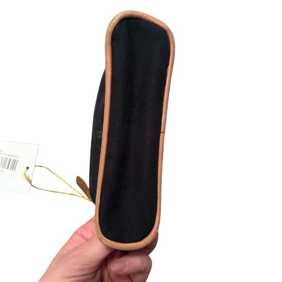 HERMES BLACK CANVAS AND BROWN LEATHER CLUTCH POUCH - Picture 3 of 7